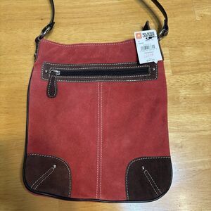 Wilsons Leather Black Rivet Bag Crossbody Hipster Purse Strap Red Brown G1‎